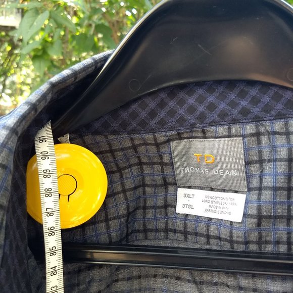 grey black blue check geometric patterned casual shirt - Picture 4 of 9